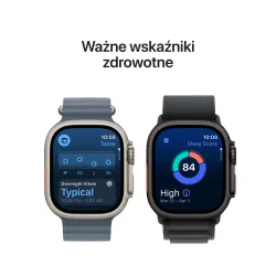 Apple Watch Ultra 3 GPS + Cellular koperta z natural tytanu Czarna 49mm Opaska Alpine Niebieska Rozmiar S
