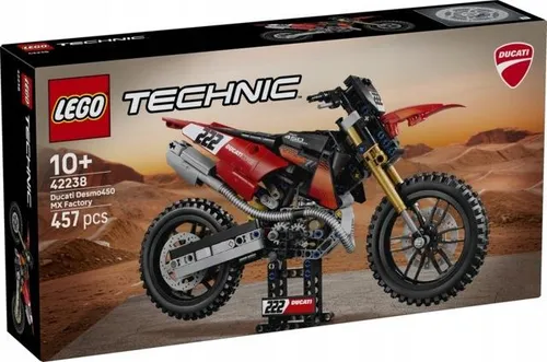 LEGO 42238 Technic: мотоцикл Ducati Desmo450 MX Factory, набор блоков 10+