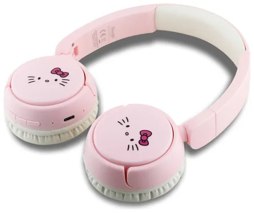 Słuchawki nauszne HELLO KITTY Face Logo Różowo-biały