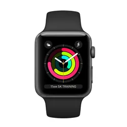 APPLE Watch 3 GPS 38mm koperta z aluminium (gwiezdna szarość) + pasek sportowy (czarny)