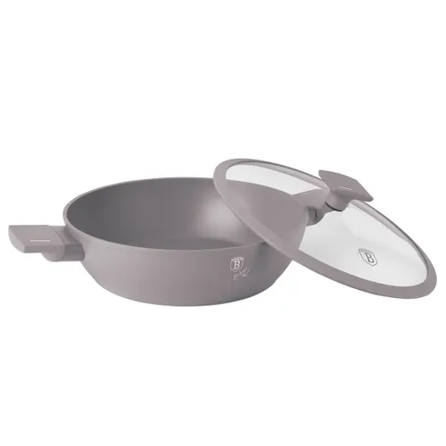 Płaski Garnek Tytanowy Z Pokrywą 28Cm Berlinger Haus Bh-8098 Taupe