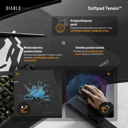 Biurko Diablo Chairs X-Tensio 1600 160cm Regulacja wysokości Czarny