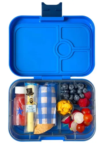 Średni prostokątny lunchbox Yumbox Panino - surf blue / shark