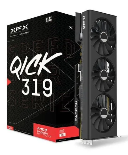 Karta graficzna XFX Speedster QICK 319 Radeon RX 7700 XT Black Edition 12GB GDDR6 192bit FSR