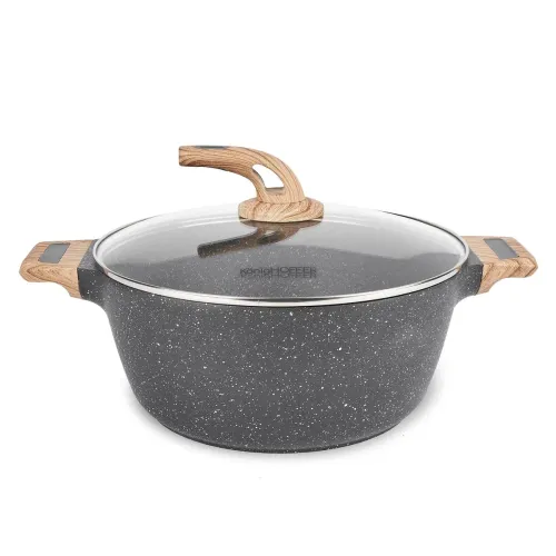 Garnek granitowy typu stone z pokrywką Konighoffer Fegato 6,2 l