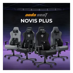 Fotel Anda Seat Novis Plus XL Gamingowy do 150kg Tkanina Szary