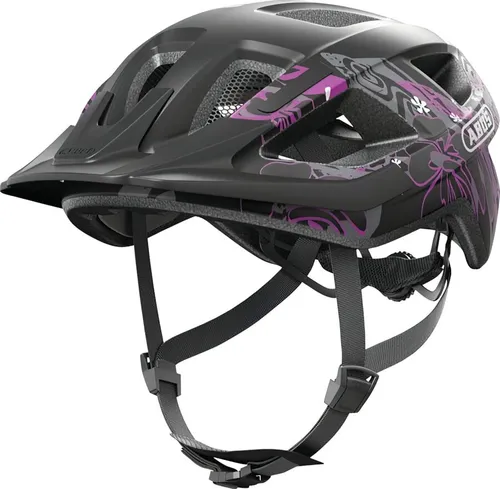 Kask rowerowy ABUS Aduro 3.0 Maori Czarno-fioletowy Miejski (rozmiar S)