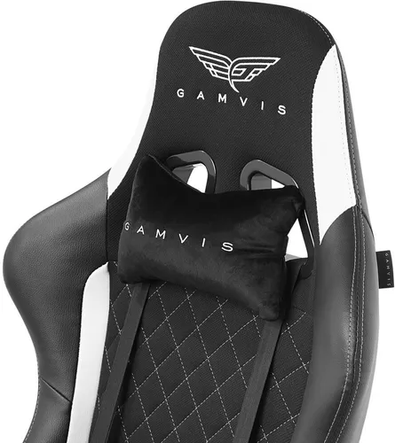 Fotel GAMVIS Phantom Large Czarny (białe elementy)
