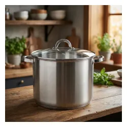 Garnek ze stali nierdzewnej z pokrywką FABIO 15 l