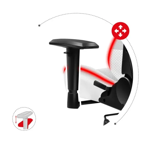 Fotel Huzaro Force 6.2 RGB LED Gamingowy do 130kg Tkanina Biały