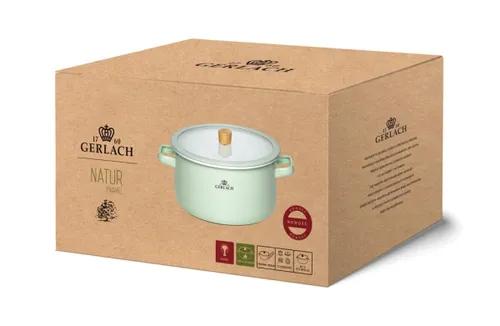Garnek GERLACH Natur Enamel 24 cm Zielony