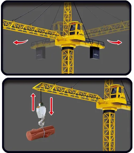 Dźwig Zdalnie Sterowany dla Dzieci Żuraw Budowlany 128cm Obrotowy + Kask Matadi