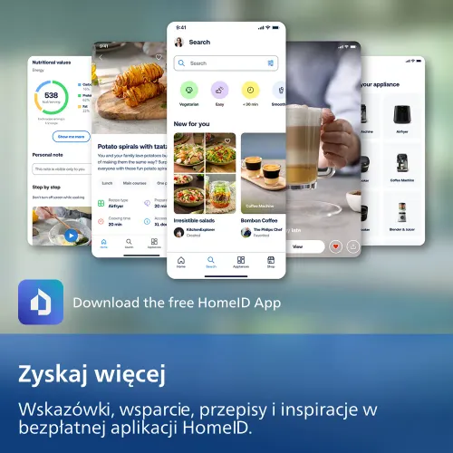 Air fryer Philips Ovi NA547/07 2000W 7,2l Aplikacja mobilna Gotowanie na parze