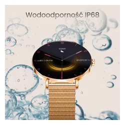 Smartwatch FOREVER SB-370 Lucca Różowe złoto + Pasek łaciaty