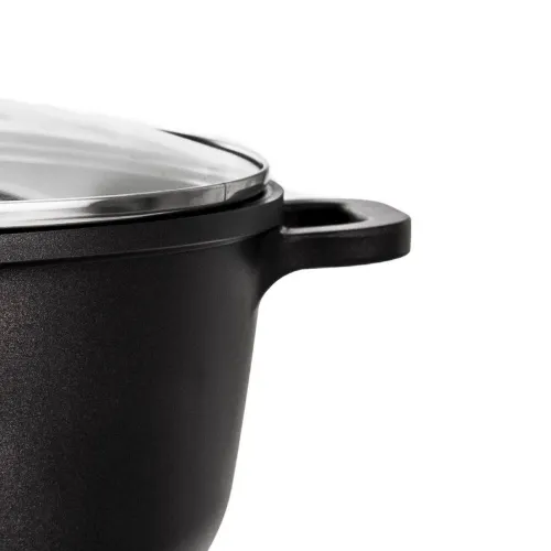 Garnek Granitowy z Pokrywką do Gotowania Duszenia Pieczenia 28 cm 7L Grande