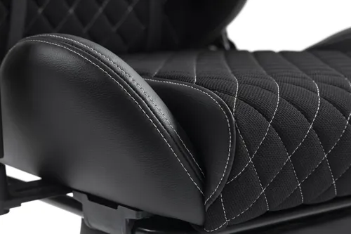 Fotel GAMVIS Phantom Large Czarny (białe elementy) + podnóżek