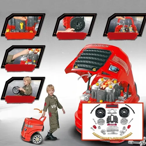 Interaktywna ciężarówka mechanika XXL z silnikiem I pilotem dla dzieci 61 elementów