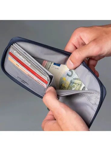 Кошелек Pacsafe RFIDsafe Zip Around Wallet, антивор, coastal blue