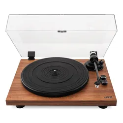 Gramofon JVC AL-E534M Drewno, Manualny, Napęd paskowy, Prędkość odtw. 33 1/3,45 obr./min