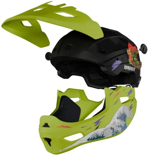Kask KAMIKAZE Ronin Zielony Full Face (rozmiar L)