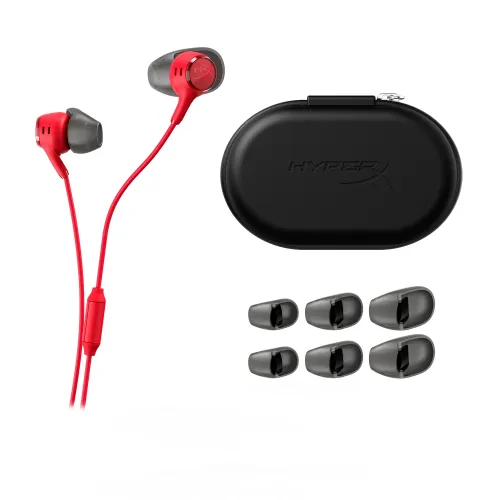 Słuchawki przewodowe z mikrofonem HyperX Cloud Earbuds III Douszne Czerwony