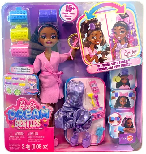 Lalka Barbie Dream Besties Brooklyn wyszykuj się ze mną JGG39