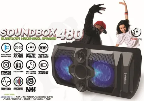 Rebeltec SoundBox 480 Hoparlörü Siyah (RBLGLO00037)