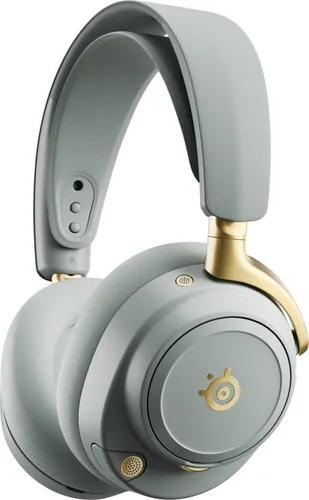 Słuchawki STEELSERIES Arctis Nova Elite Bezprzewodowe, Nauszne, ANC, Dźwięk przestrzenny Szaro-złoty