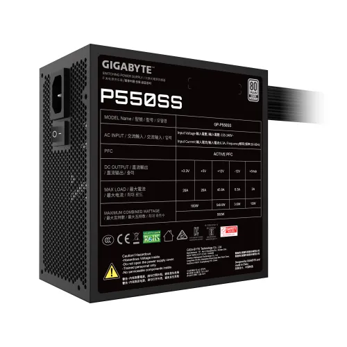 Zasilacz Gigabyte P550SS 550W 80+ Silver Czarny