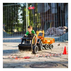 Falk Traktor Case IH Backhoe Pomarańczowy z Przyczepką Ruchoma Łyżka od 3-7 Lat