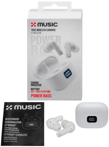 Słuchawki dokanałowe XMUSIC XTW500W Biały