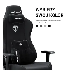 Fotel Anda Seat Novis Plus XL Gamingowy do 150kg Tkanina Czarny