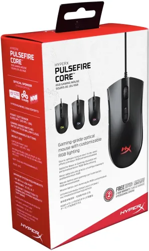 Myszka gamingowa HyperX Pulsefire Core przewodowa 6200 dpi optyczna czarna