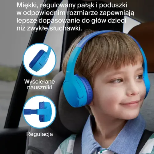 Słuchawki bezprzewodowe Belkin Soundform Mini dla dzieci Nauszne Bluetooth 5.3 Niebieski