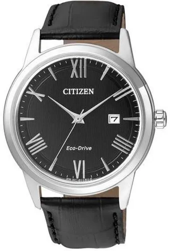 Zegarek CITIZEN Eco-Drive Leather AW1231-07E Stalowo-czarny
