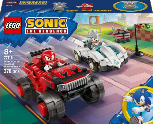 LEGO 77118 Sonic the Hedgehog Silver w samochodzie kontra Knuckles w monster trucku