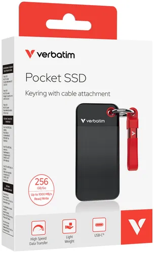 Dysk VERBATIM Pocket 256GB SSD Czarno-czerwony