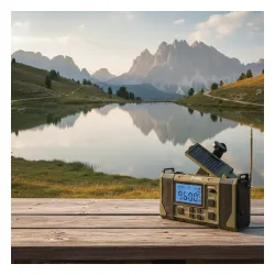 Radioodbiornik Hawk Expedition R20 Na korbkę, Solarne, Latarka, Radio FM Czarny