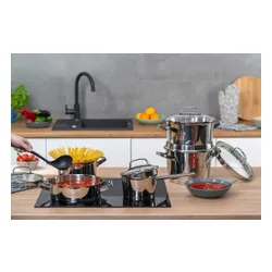 Zestaw garnków GÖTZE & JENSEN Denver CS700 Inox (10 elementów)