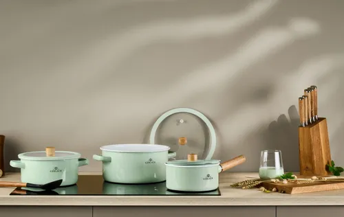 Garnek GERLACH Natur Enamel 24 cm Zielony