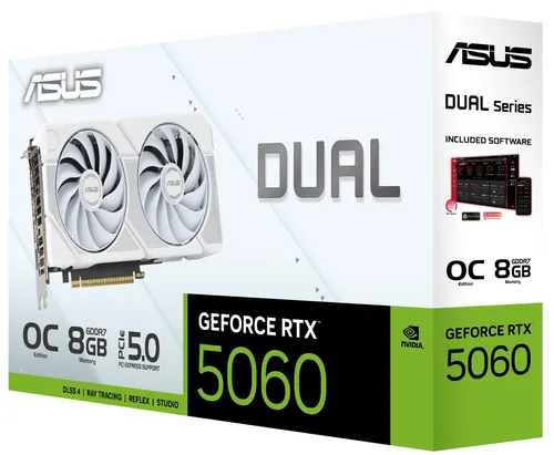 Karta graficzna ASUS Dual GeForce RTX 5060 OC Edition 8GB DLSS 4 White