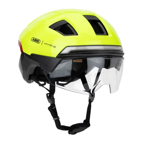 Kask rowerowy z kierunkowskazami ABUS Hyp-e Ace signal yellow