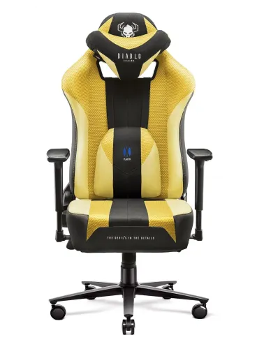 Fotel Diablo Chairs X-Player 2.0 King Size - gamingowy - dark sunflower - skóra ECO - tkanina - do 160kg