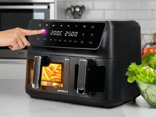 Air Fryer Frytkownica beztłuszczowa ELDOM FR220 Dualo 11l z podwójnym koszem i okienkiem do obserwacji postępów gotowania