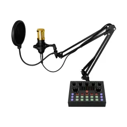 Mikrofon Musicmate MM-SD150 LiveMix + Zestaw do nagrywania i streamingu Przewodowy Pojemnościowy Czarno-złoty