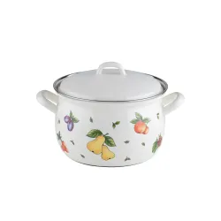 RIESS Country Fruit Garden 2,5 l - garnek emaliowany z pokrywką