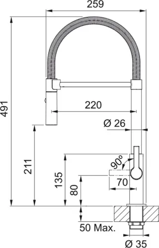 Bateria FRANKE Maris Slim Semi-Pro 115.0728.396 Czarny mat