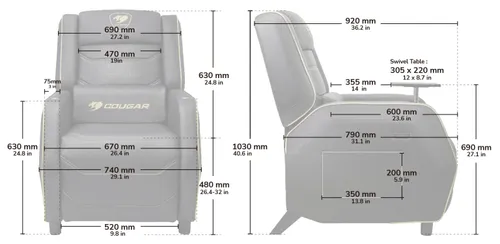 Sofa COUGAR Ranger Pro Royal Czarny