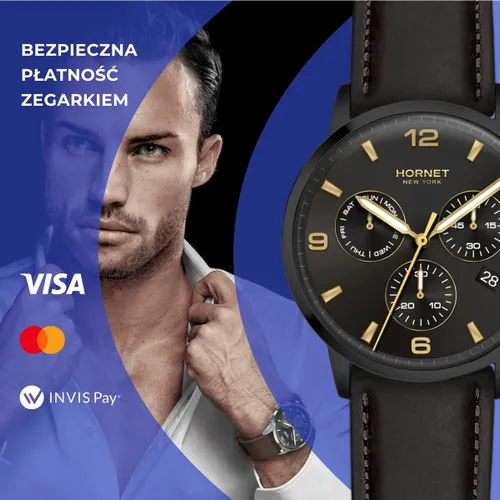 Zegarek HORNET Imperial NFC 43mm Czarno-złoty