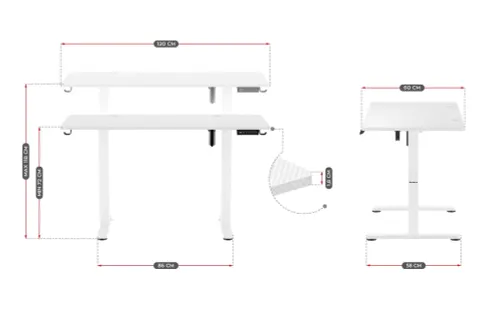 Biurko Huzaro Hero 8.2 120cm Regulacja wysokości Biały